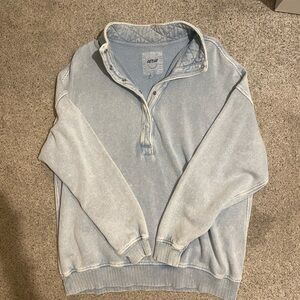 Aerie Light Blue Quarter-Zip Pullover